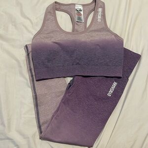 BNWOT purple to lavender ombre gymshark set